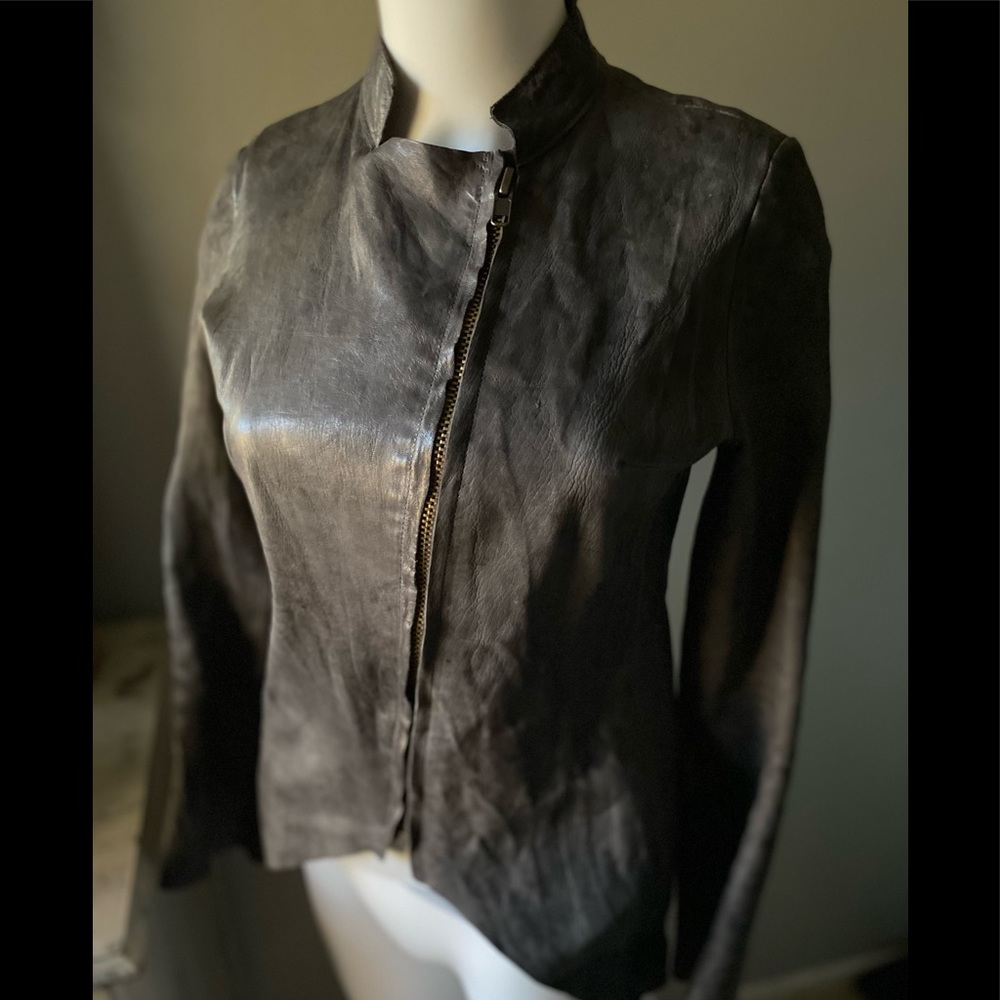 BLUR Leather Distressed Jacket Size 40 US 0-2 - Picture 15 of 15